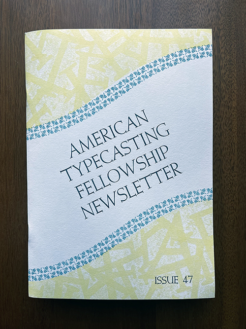 Photograph of the ATF Newsletter No. 47 cover