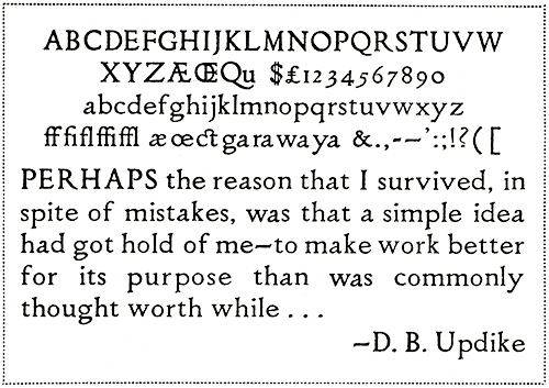 Montallegro specimen sheet