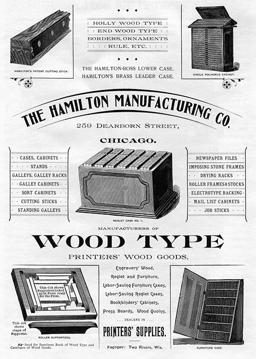 1890 Hamilton Manufacturing Company advertisement