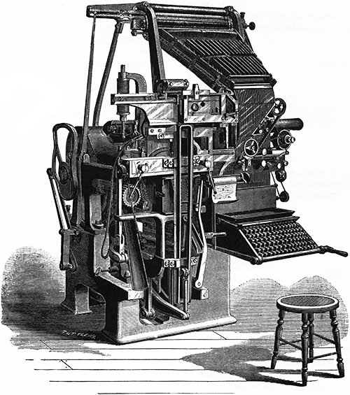 Illustration of a Mergenthaler Linotype Printing-Machine