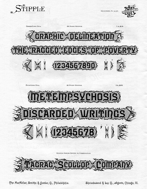 1890 MacKeller, Smith & Jordan Company, Stipple Font advertisement