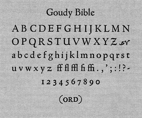 Specimen of Goudy Bible