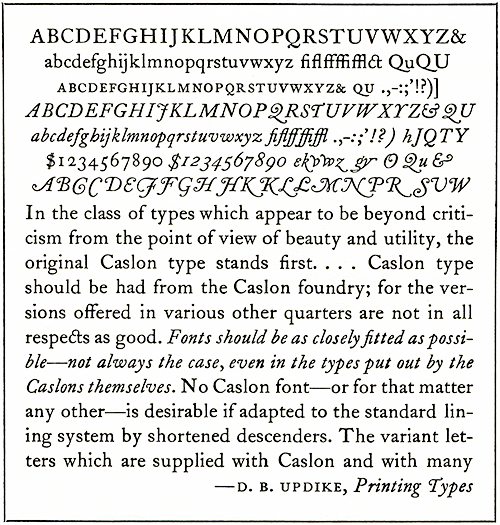 Specimen of American Type Founders Caslon 471