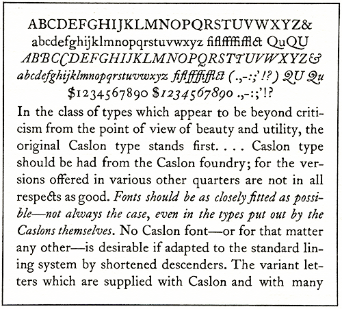 Specimen of Stephenson-Blake Caslon Old Face