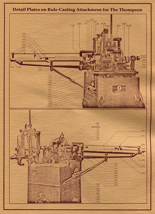 Details Plate on Rule-Casting Attachment for The Thompson
