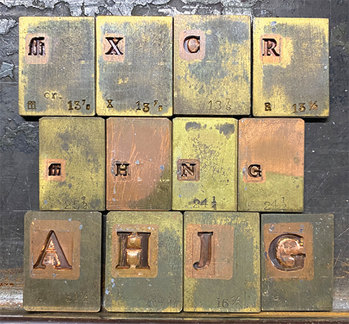 Photograph of Janson and Dwiggins matrices