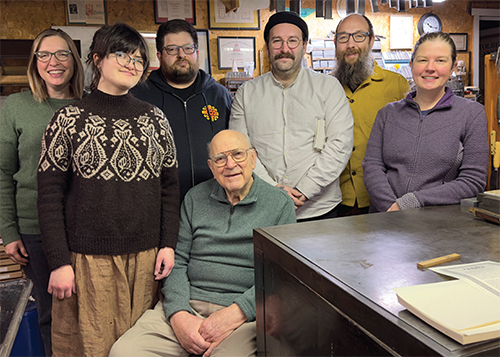 Photograph of Erin Beckloff, Sierra Brown, Jody Harnish, Rich Hopkins,
								Gerald Schulze, Fritz Swanson, and Val Lucas