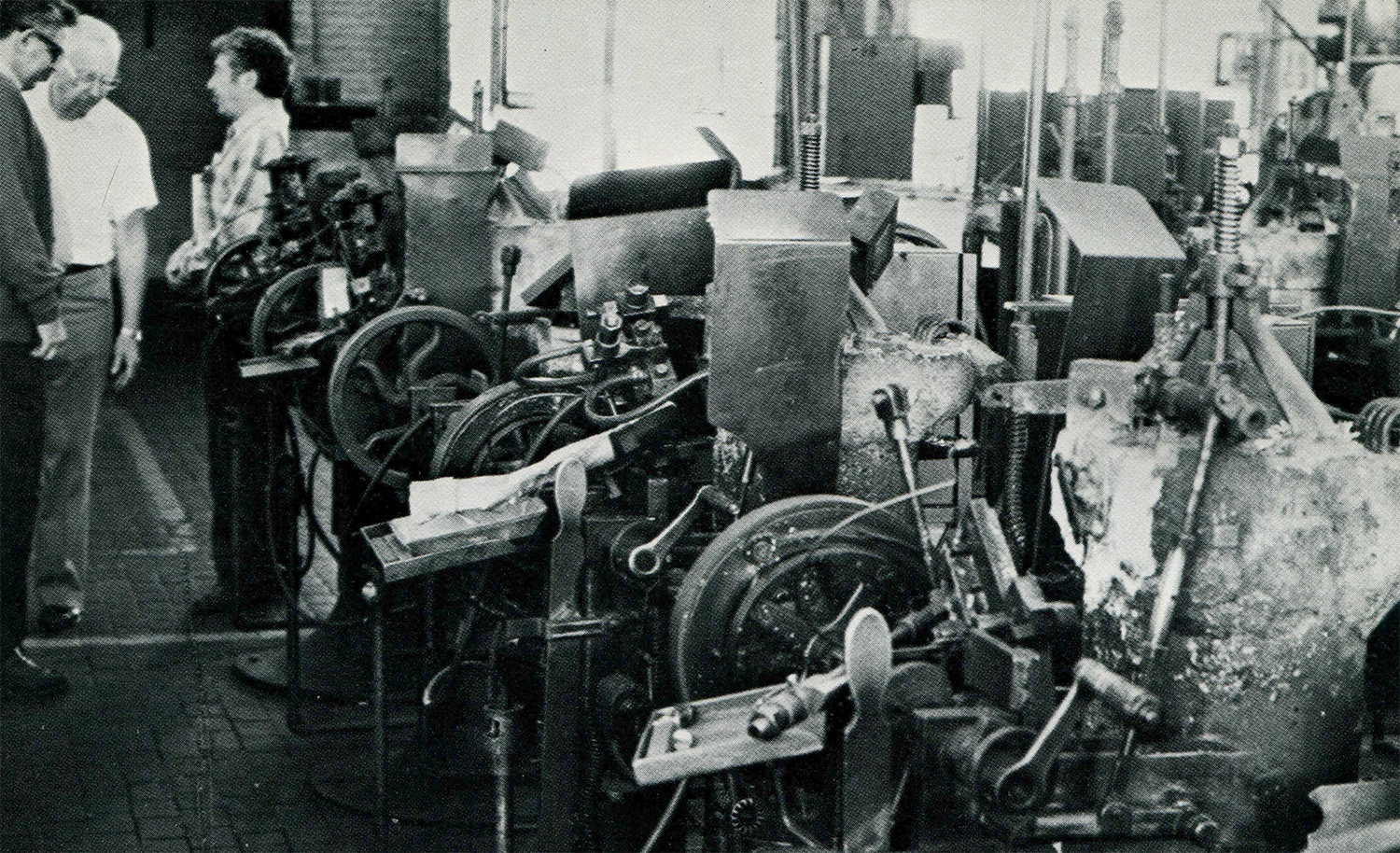 Bruce casters line an aisle