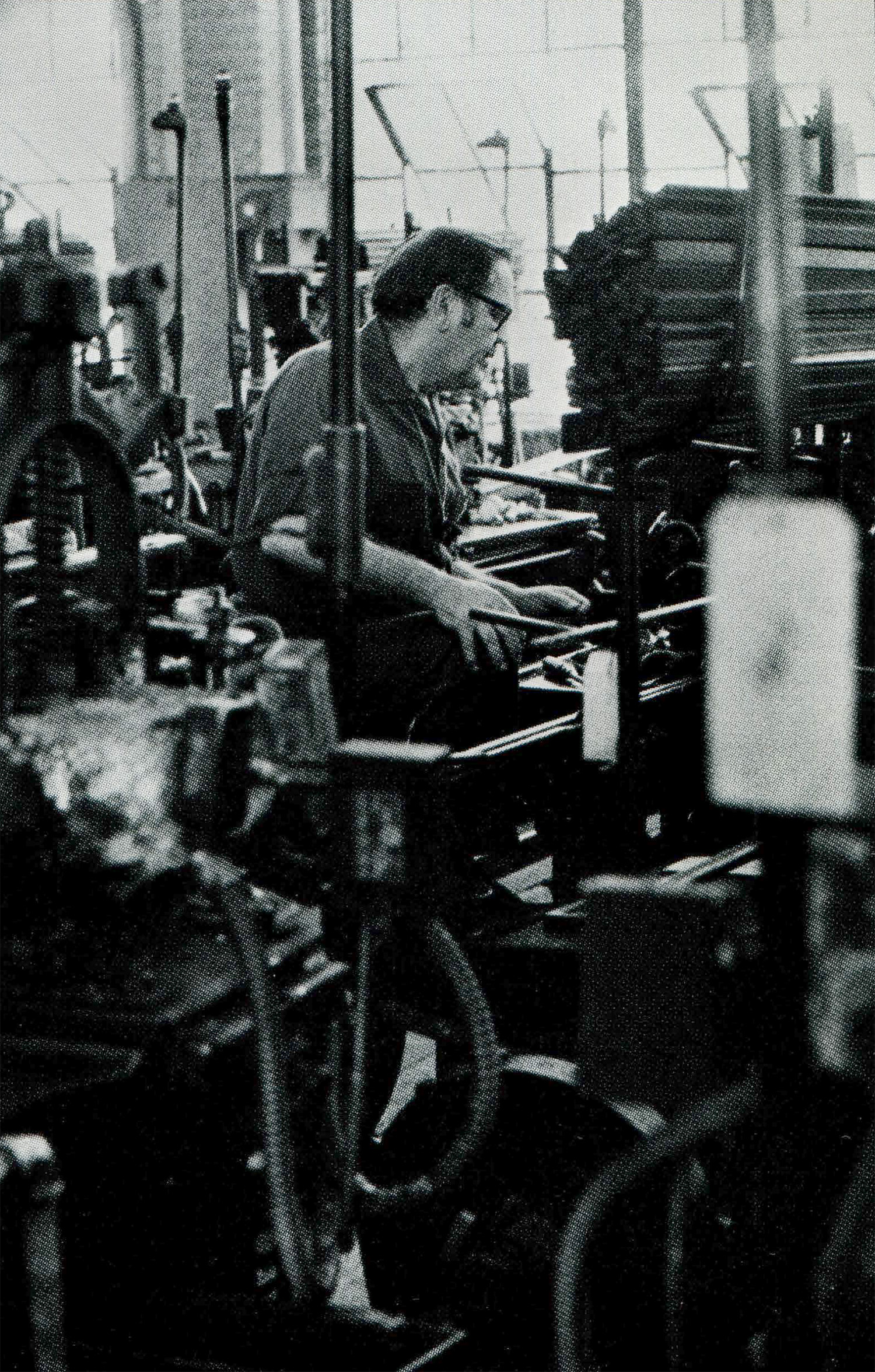 Operator keeps an eye on several casters