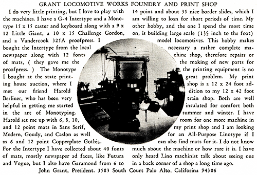 Grant Locomotive Works Foundry and Print Shop