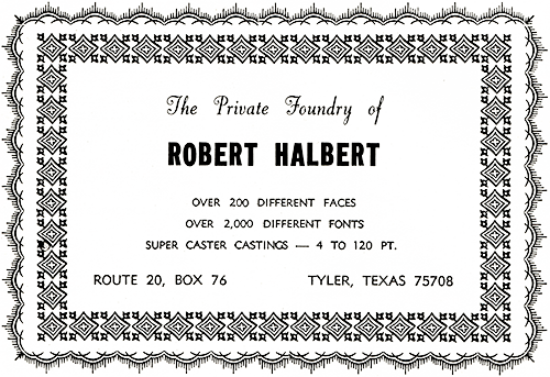 The Private Foundry of Robert Halbert