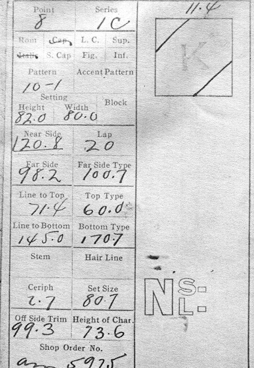 Photograph of a record card