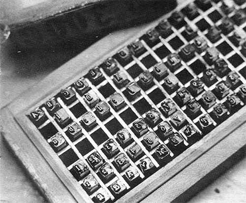 Photograph of steel punches in a box