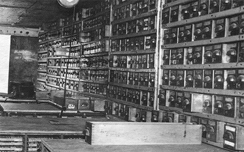 Photograph of the ends of trays containing stock matrices