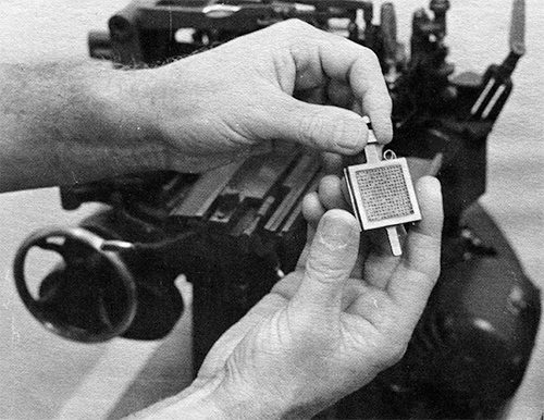 Photograph of a miniature matrix case