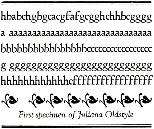 Specimen for Juliana Oldstyle