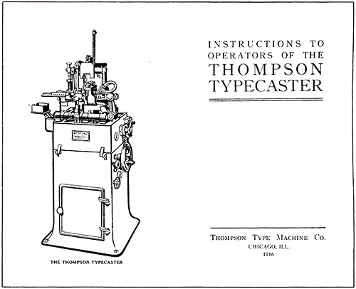 Illustration of a Thompson Typecaster manual