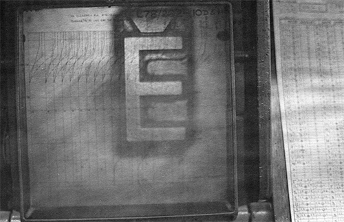 Image of a composition matrix enlarged 50 times