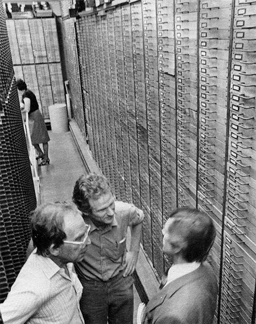 Floor to ceiling drawers of pattern letters